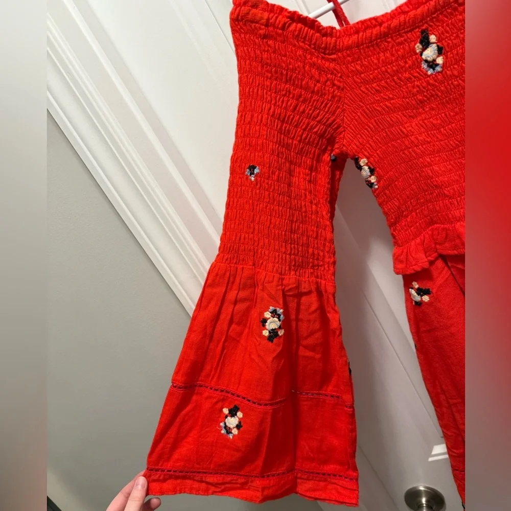 Free People Red Off the Shoulder Dress
